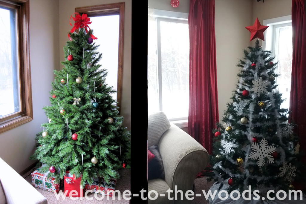 christmas tree white trim makeover painted