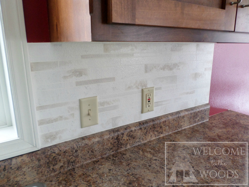 How to diy a faux marble modern skinny tile backsplash with PAINT