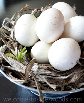 Easter decor - tutorial for faux Easter eggs and birds nest