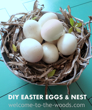 How to create a birds nest and faux eggs.