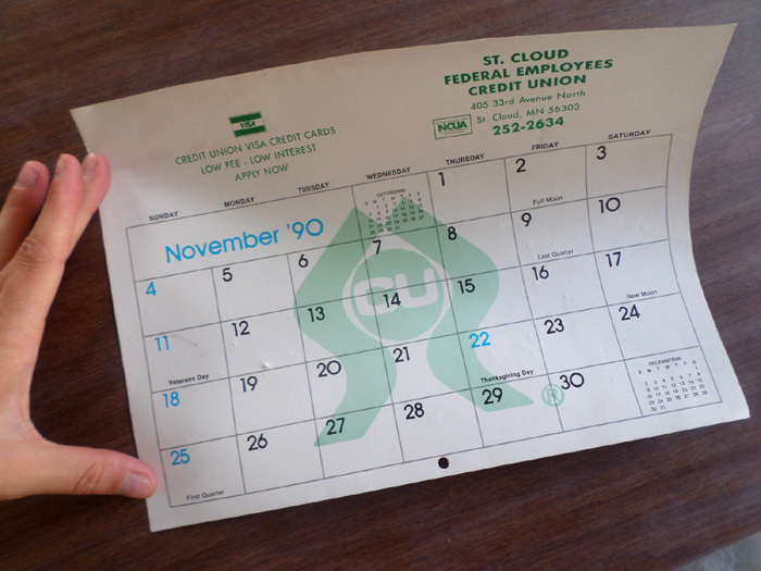 1990 Calendar