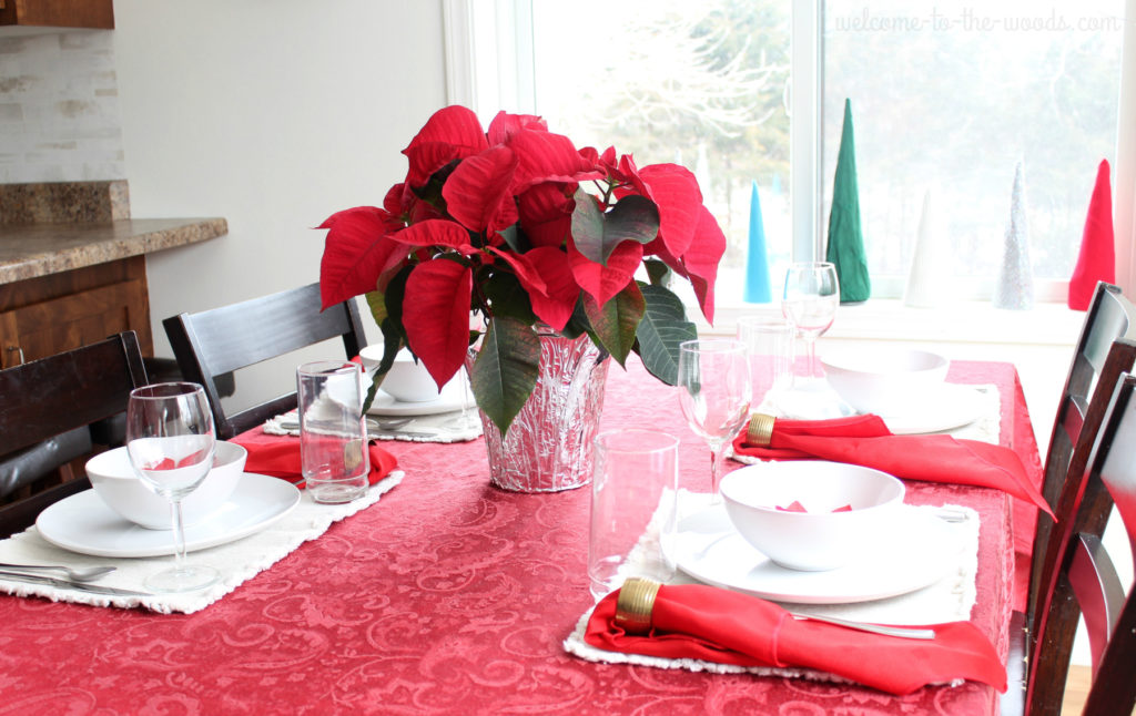 Join in for a holiday home tour of poinsettia themed decorations in red, blue, and green. You'll find lots of diy creative decor ideas to inspire you this Christmas!