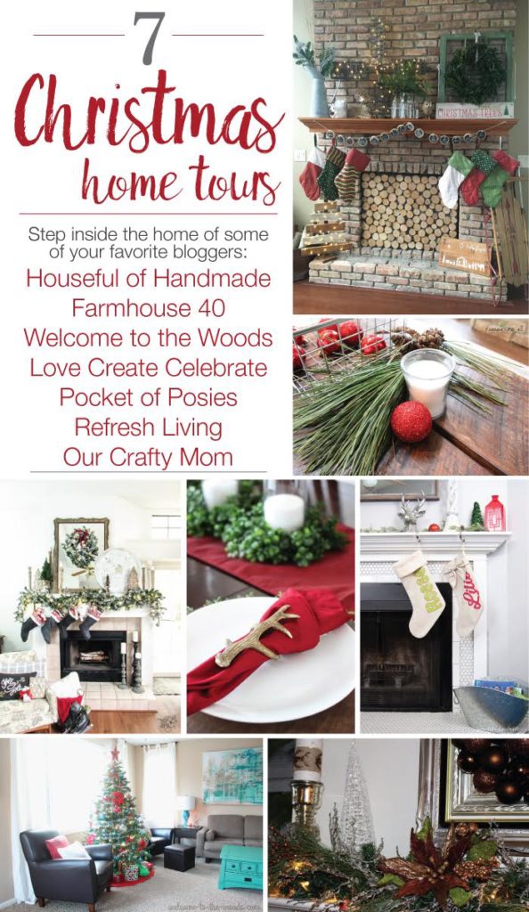 Step inside the home of some of your favorite bloggers all decorated for Christmas. These 7 homes are all decked out for the holidays and ready to show off. Lots of beautiful inspiration. Hosted by Housefulofhandmade.com