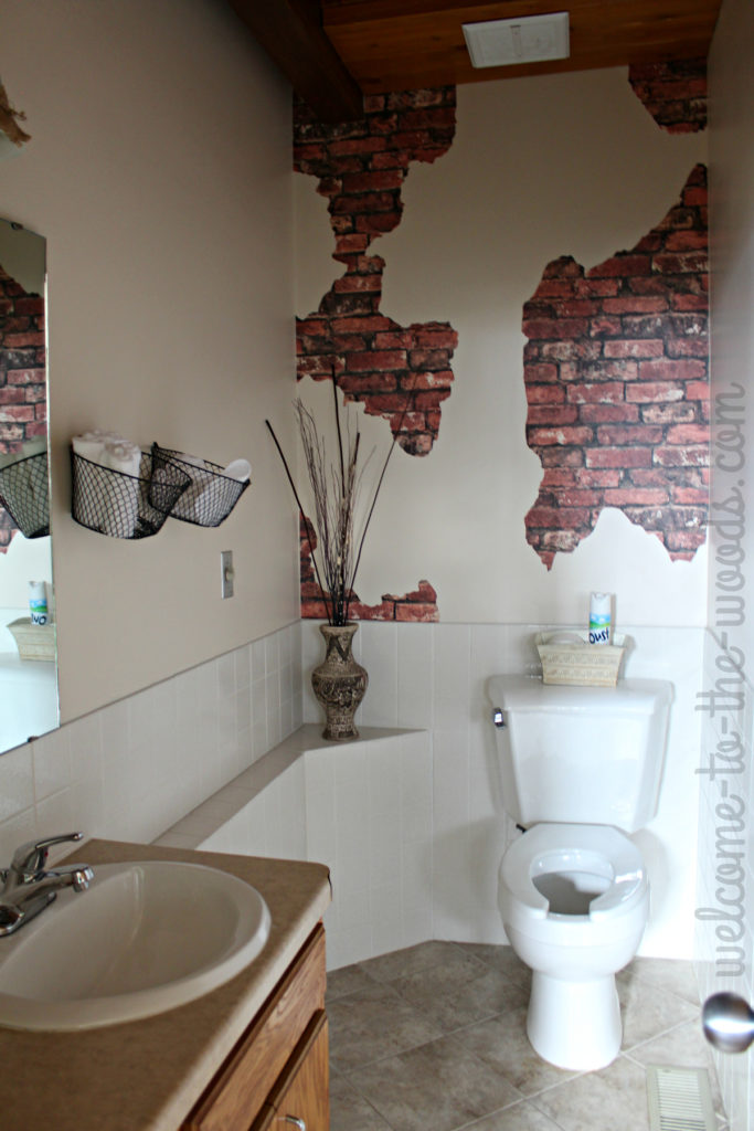 Apply a faux brick and plaster wall in small spaces to give character and charm.