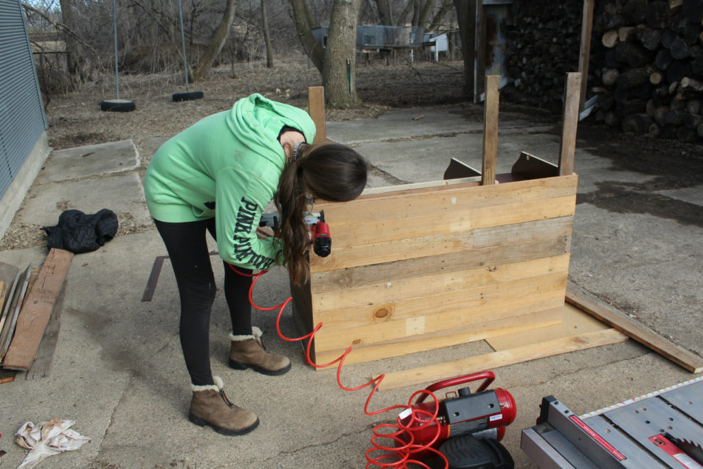 Transforming a desk with reclaimed wood.