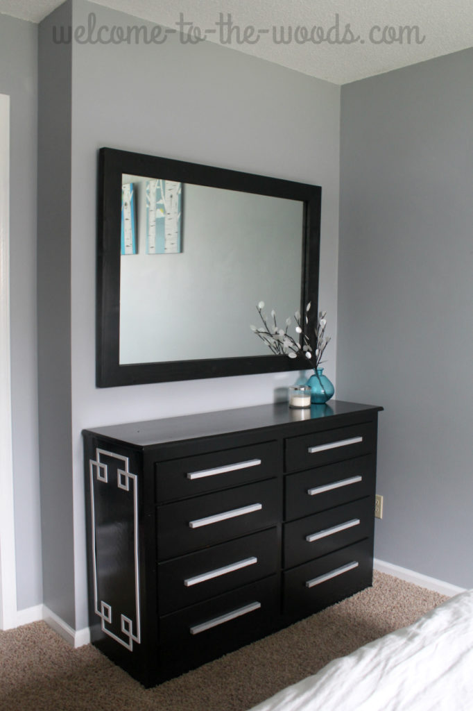 Modern dresser redo for the fab furniture flippin' contest with overlays.